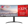 LG Ultrawide 34WP75C-B 34" Class WQHD Curved Screen LCD Monitor - 21:9 - Matte Black, Glossy Black - 34" Viewable - Vertical Alignment (VA) - Edge LED Backlight - 3440 x 1440 - 1.07 Billion Colors - FreeSync Premium