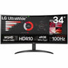 LG Ultrawide 34WR50QK-B 34" Class UWQHD LED Monitor - 21:9 - 34" Viewable - Vertical Alignment (VA) - LED Backlight - 3440 x 1440 - 300 cd/m² - 5 ms - HDMI - DisplayPort