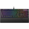 ASUS ROG Strix Scope II NX gaming keyboard with pre-lubed ROG NX STORM switches sound-dampening foam UV-coated ABS keycaps streaming hotkeys multi-function controls three tilt angles wrist rest